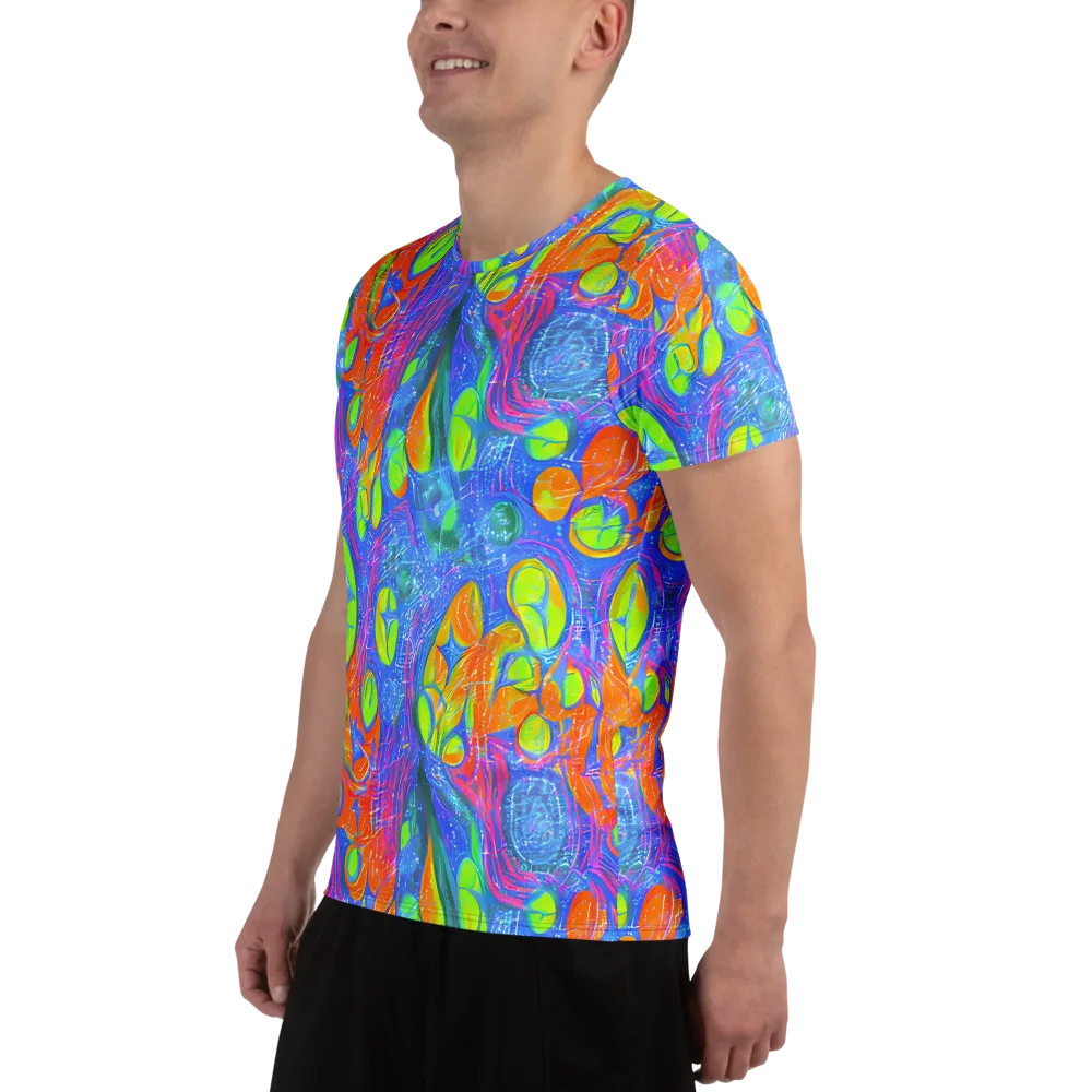 Pixelated Citrus on Men's Athletic T-Shirt — Left