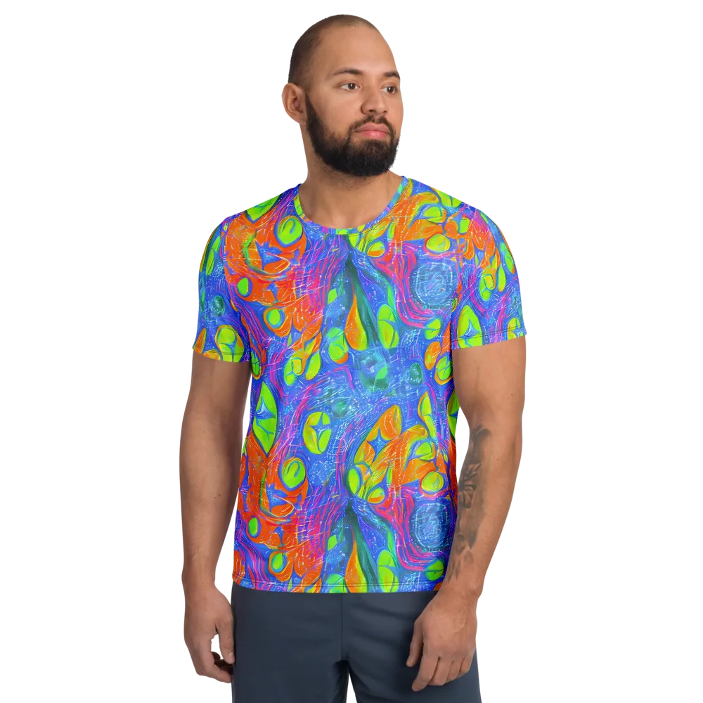 Pixelated Citrus on Men's Athletic T-Shirt — Front