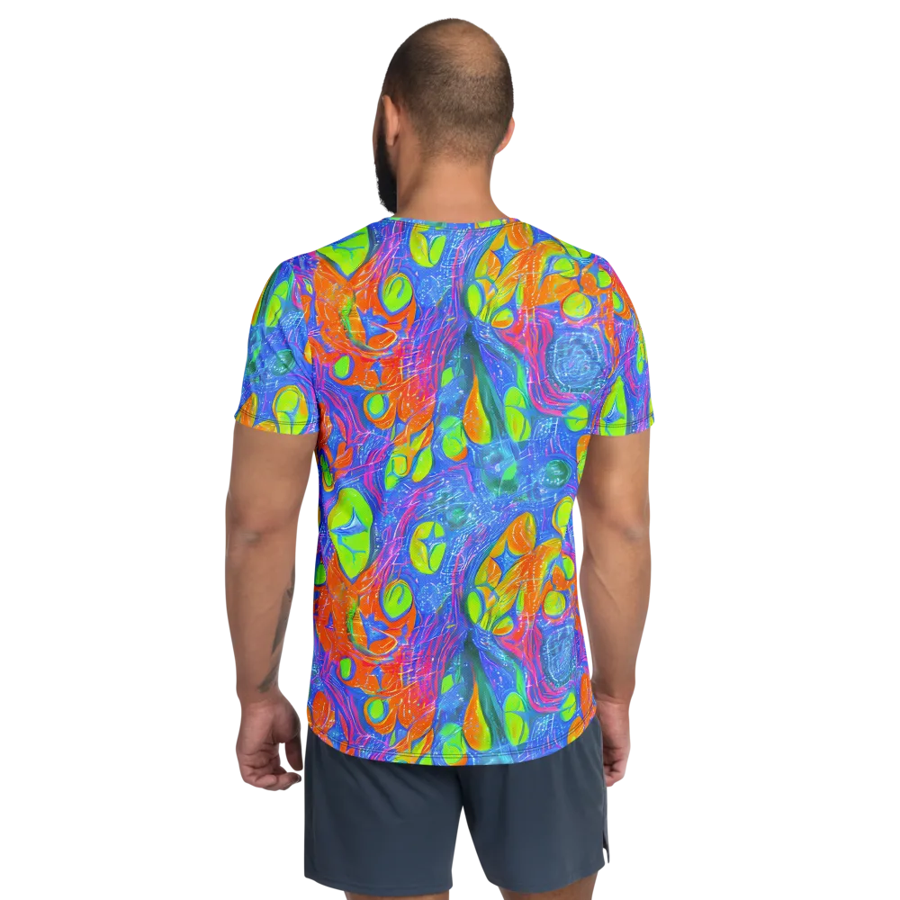 Pixelated Citrus on Men's Athletic T-Shirt — Back