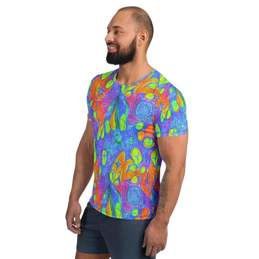 Pixelated Citrus on Men's Athletic T-Shirt — Left