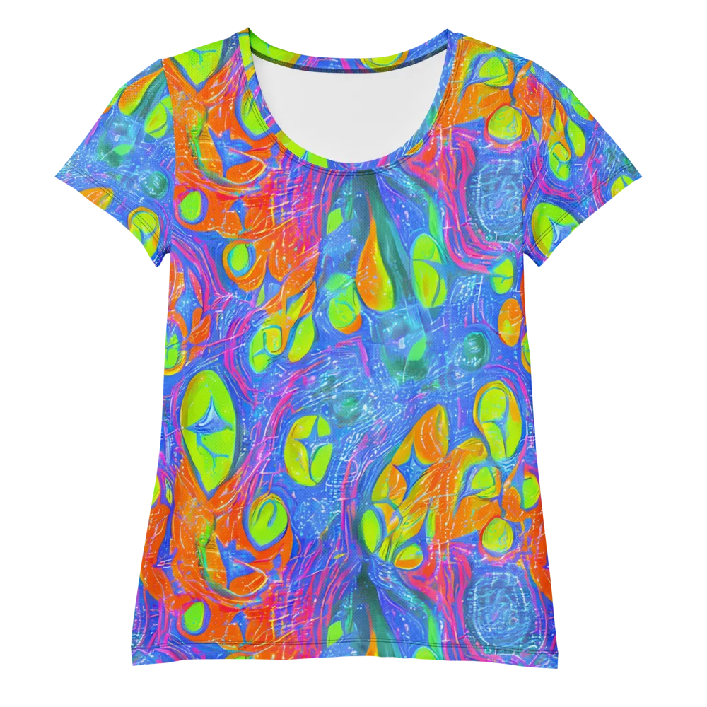 Pixelated Citrus on Women's Athletic T-Shirt — Front