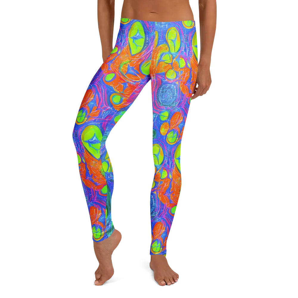 Pixelated Citrus on Leggings — Front
