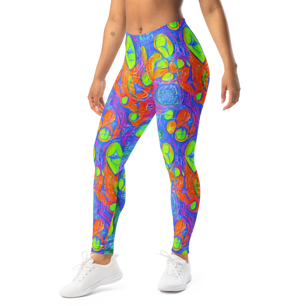 Pixelated Citrus on Leggings — Left Front