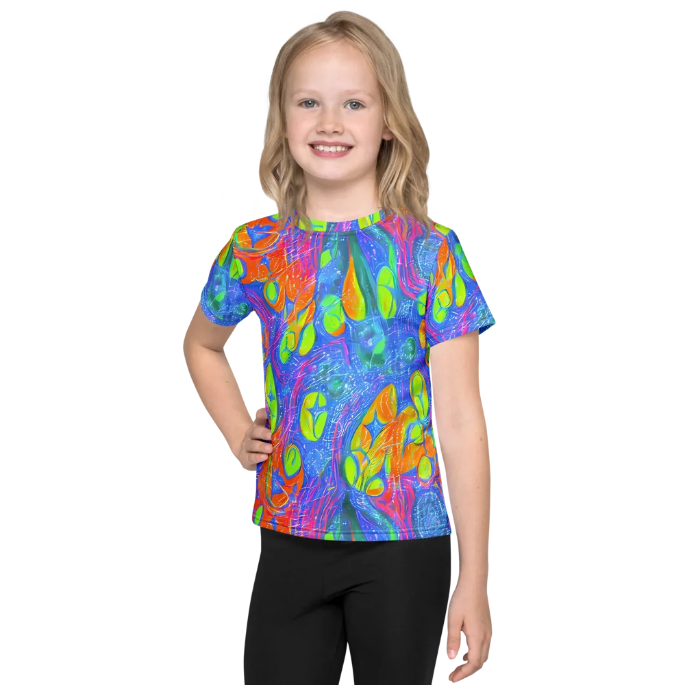 Pixelated Citrus on Kids Crew Neck T-Shirt — Front