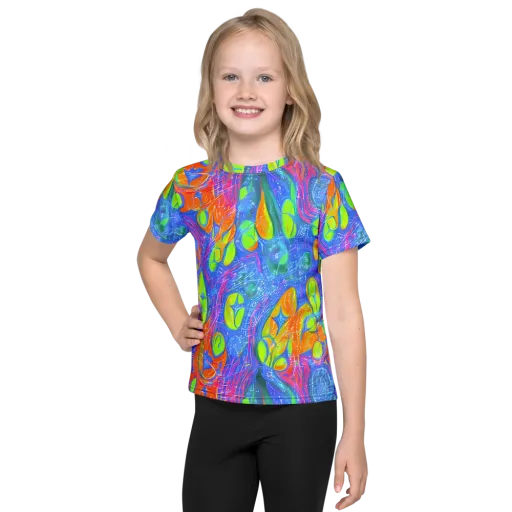 Pixelated Citrus on a Kids Crew Neck T-Shirt