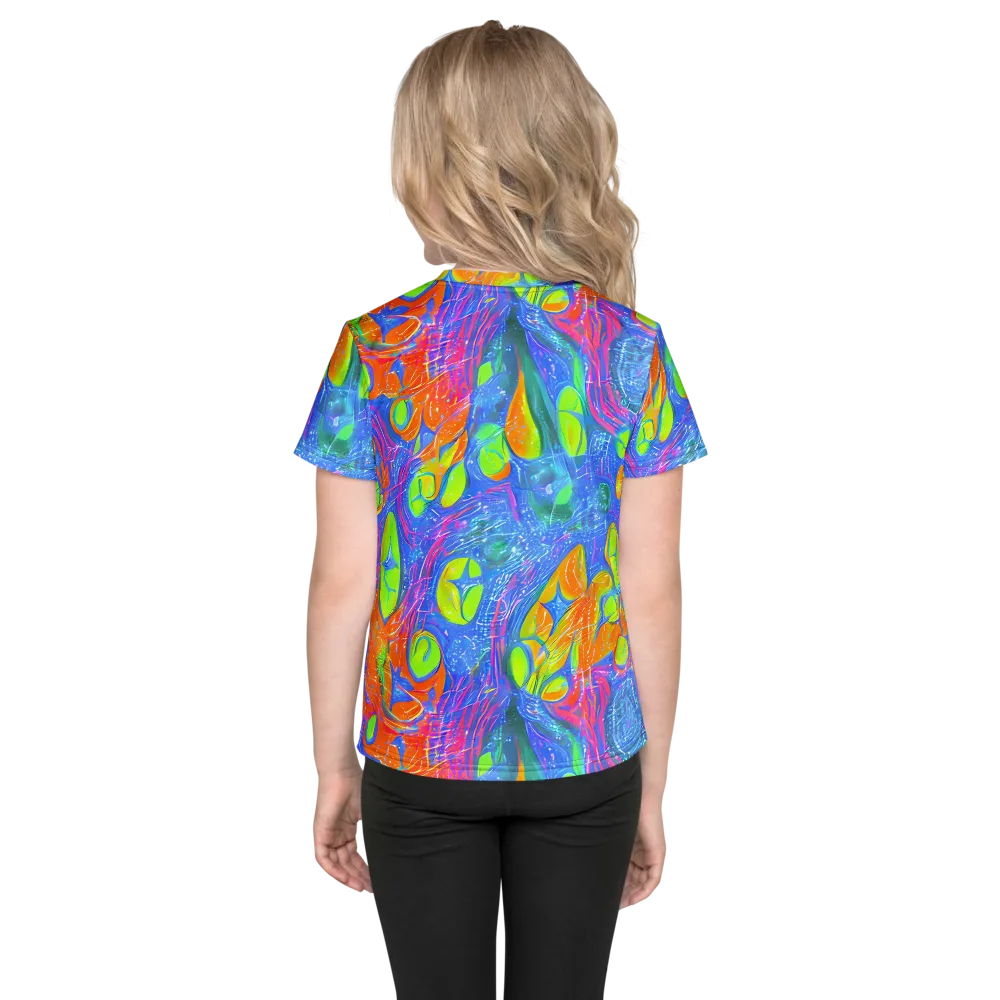 Pixelated Citrus on Kids Crew Neck T-Shirt — Back