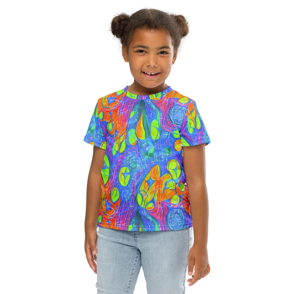 Pixelated Citrus on Kids Crew Neck T-Shirt — Front