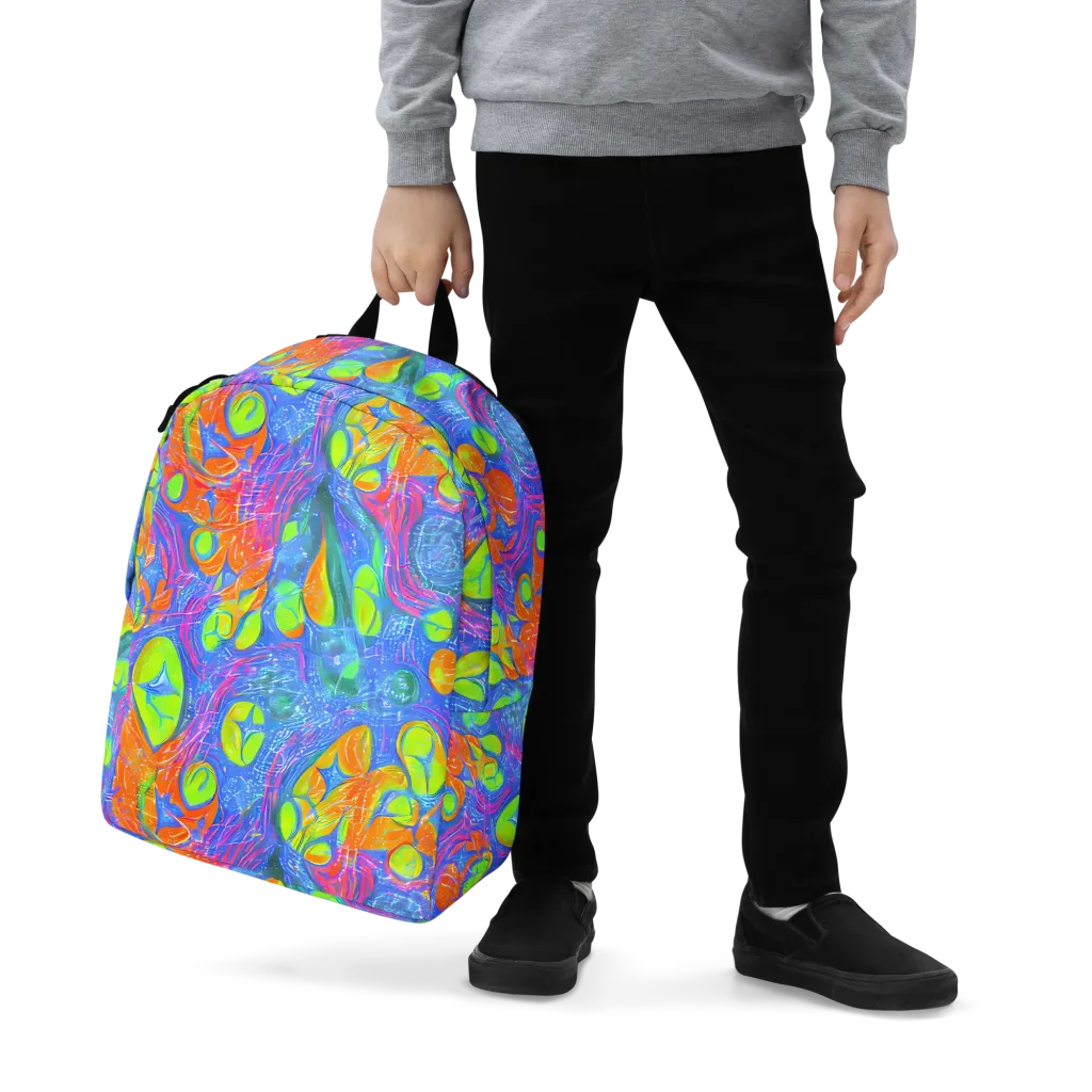 Pixelated Citrus on Minimalist Backpack — Zoomed-in