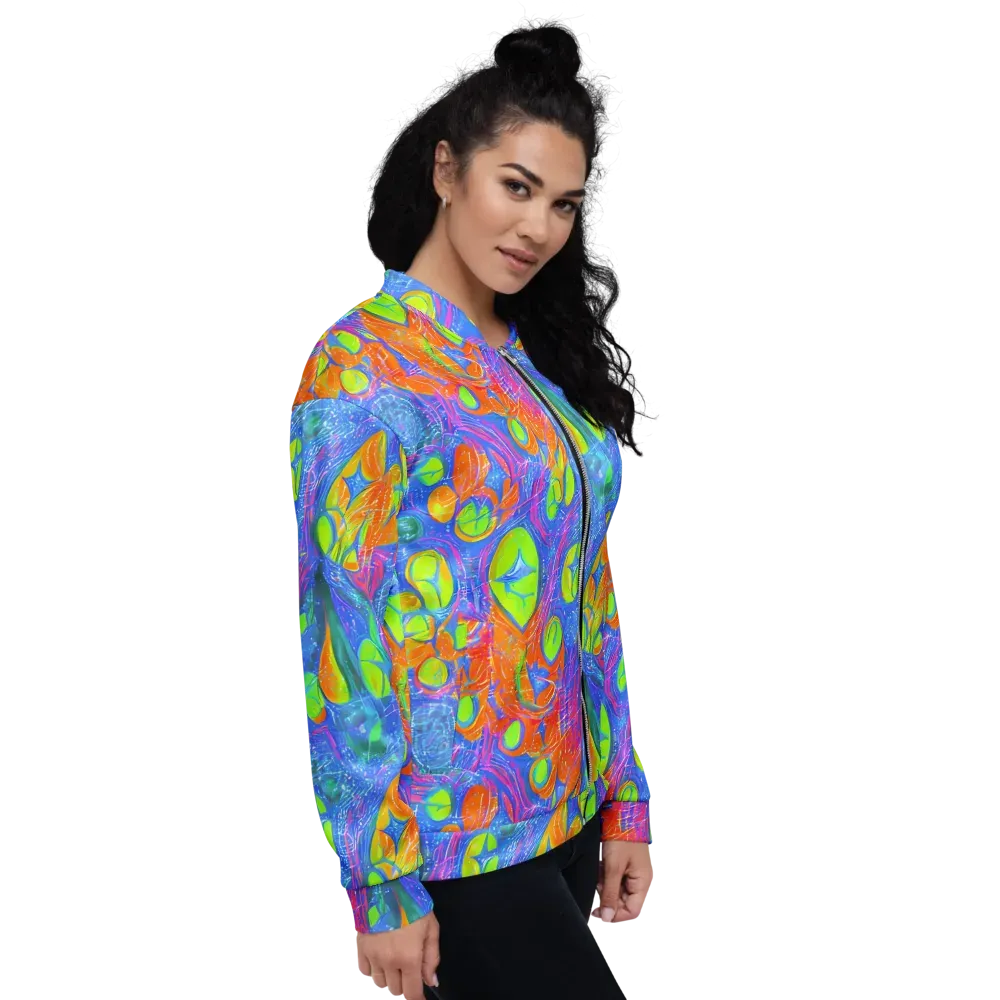 Pixelated Citrus on Bomber Jacket — Right