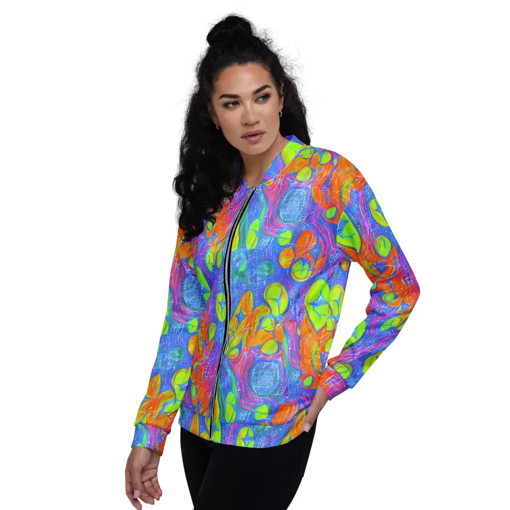 Pixelated Citrus on Bomber Jacket — Left