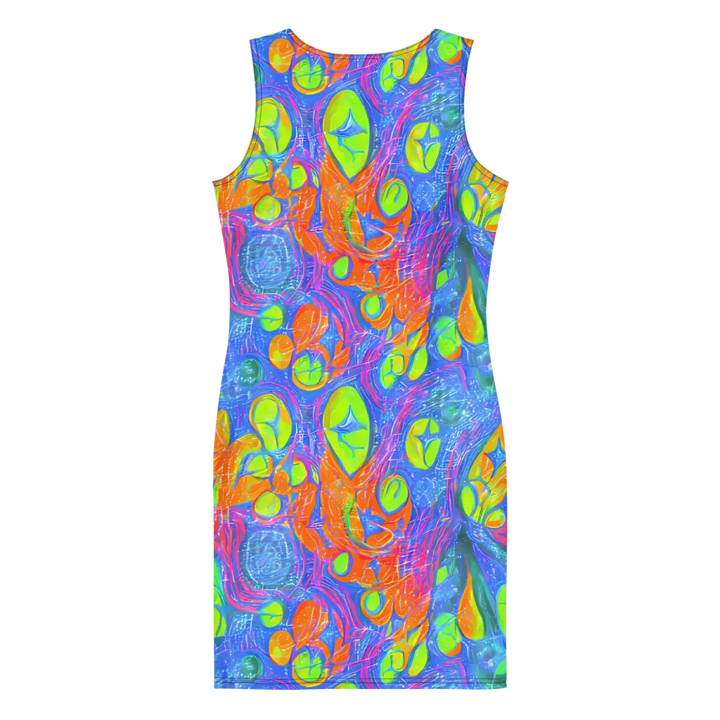 Pixelated Citrus on Bodycon Dress — Back