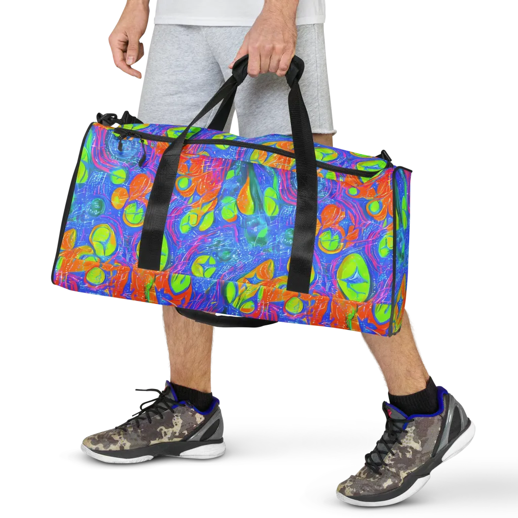 Pixelated Citrus on Duffle Bag — Front