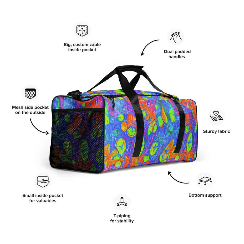 Pixelated Citrus on Duffle Bag — Right Front
