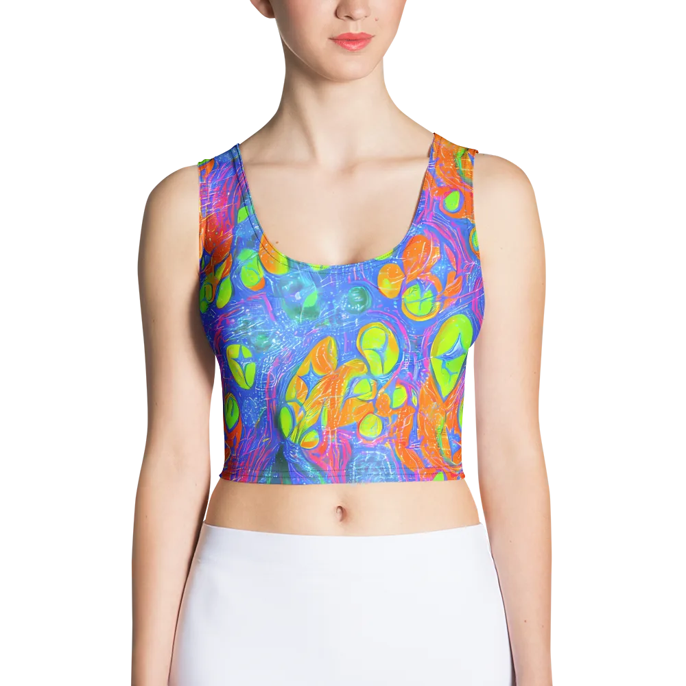 Pixelated Citrus on Crop Top — Front