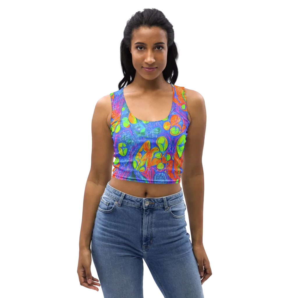 Pixelated Citrus on Crop Top — Front