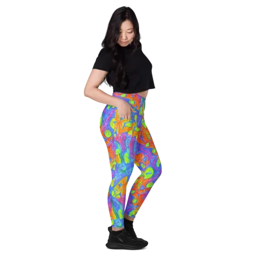 Pixelated Citrus on a Leggings with Pockets