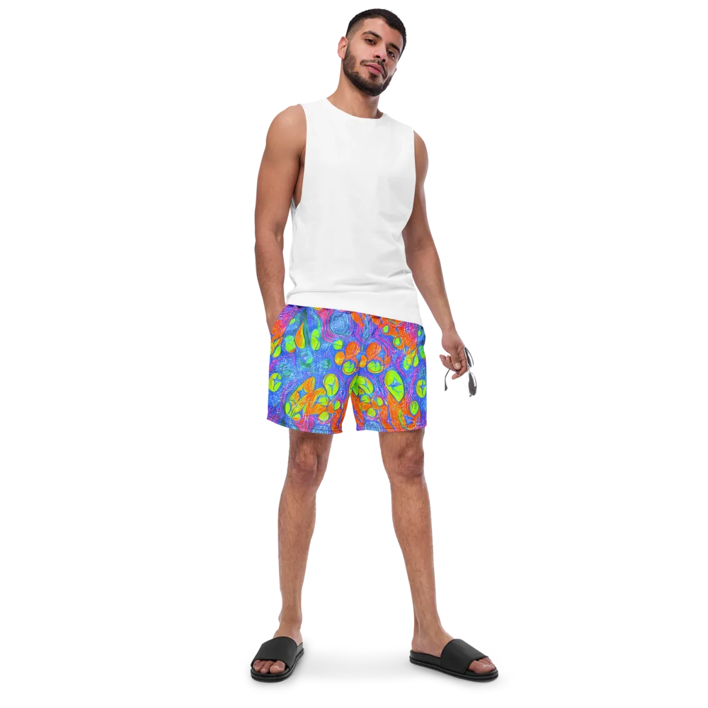 Pixelated Citrus on Swim Trunks — Front