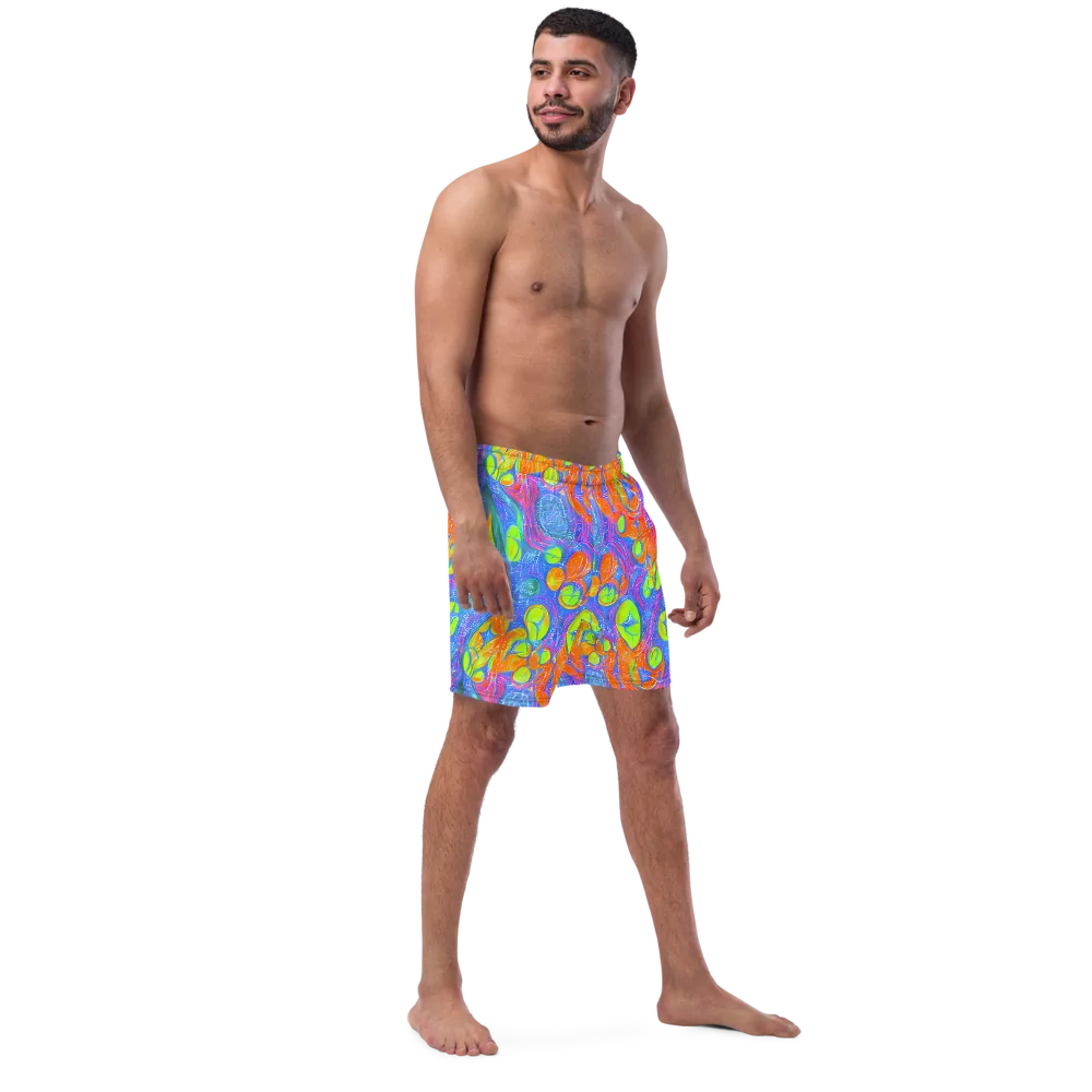 Pixelated Citrus on Swim Trunks — Right Front