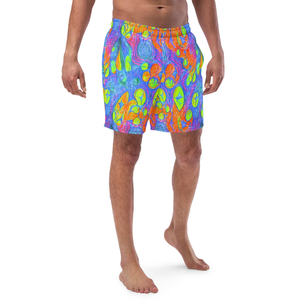 Pixelated Citrus on Swim Trunks — Front