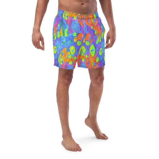 Pixelated Citrus on a Swim Trunks