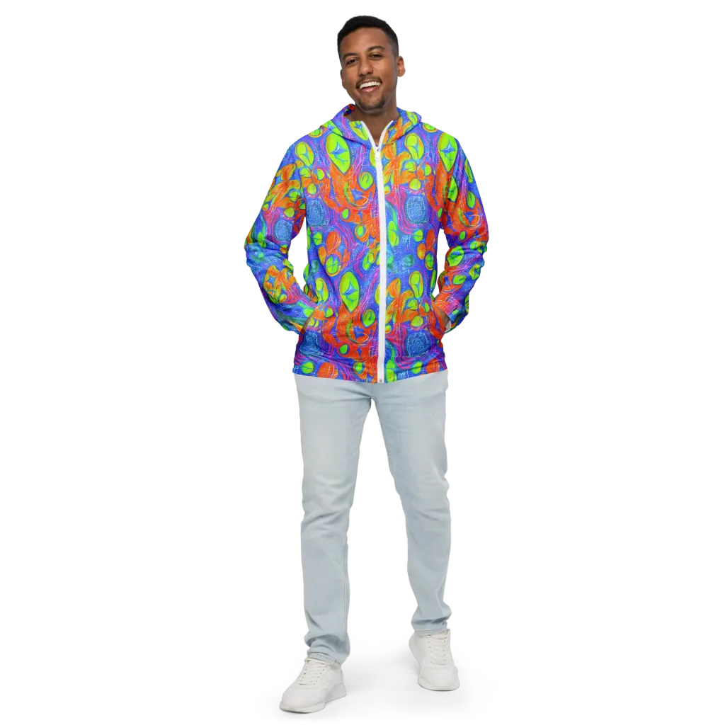 Pixelated Citrus on Men's Windbreaker — Front