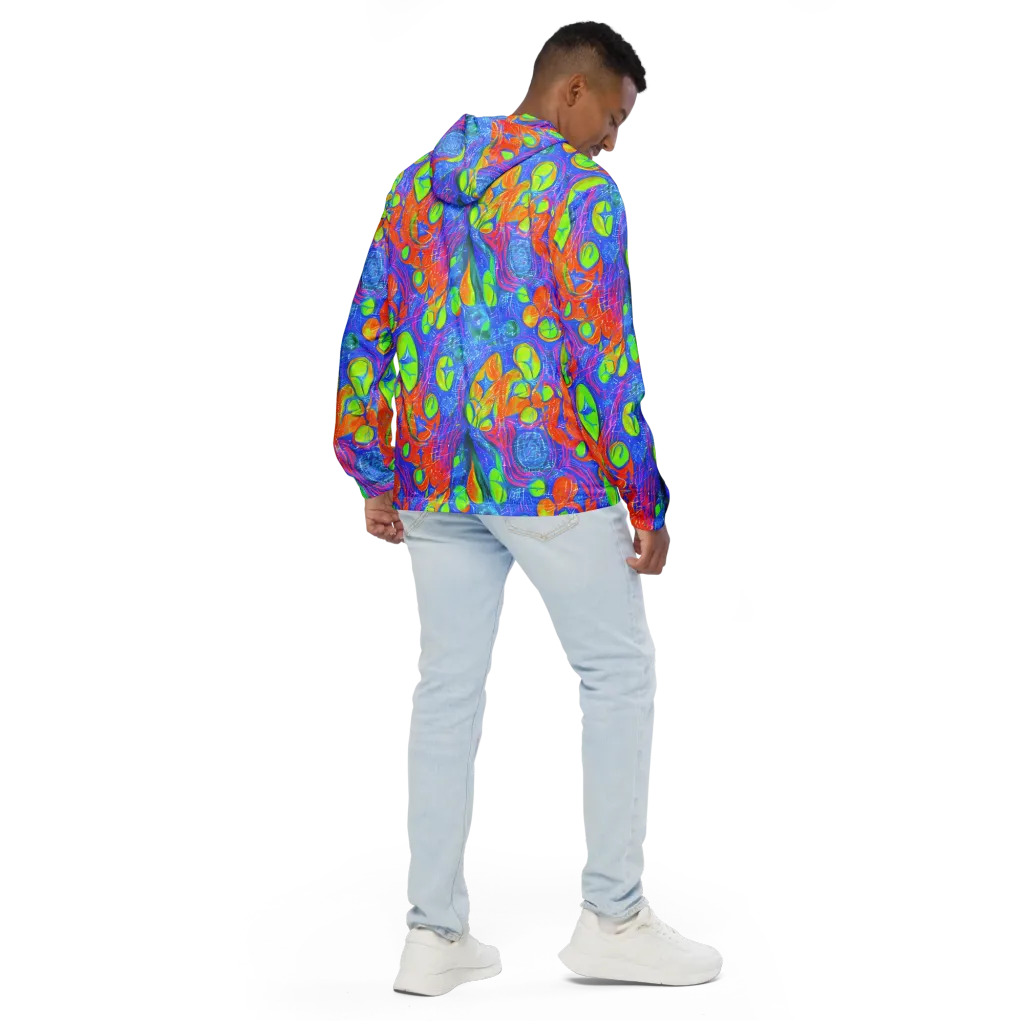 Pixelated Citrus on Men's Windbreaker — Back