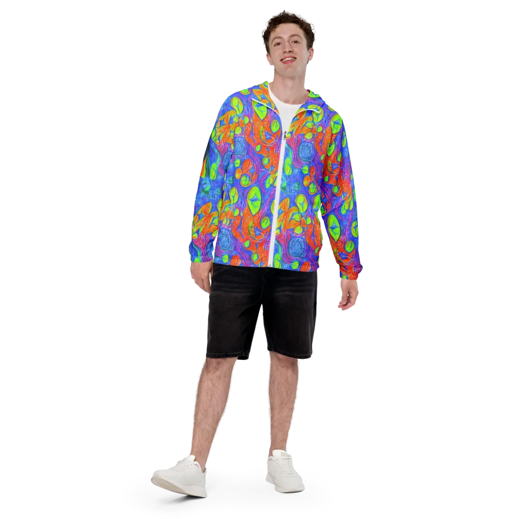 Pixelated Citrus on Men's Windbreaker — Front