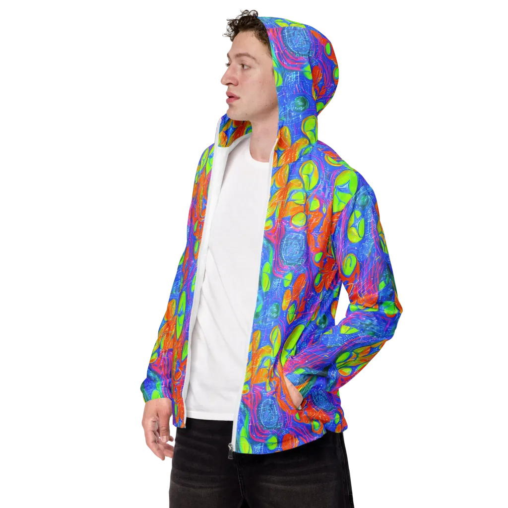 Pixelated Citrus on Men's Windbreaker — Left Front