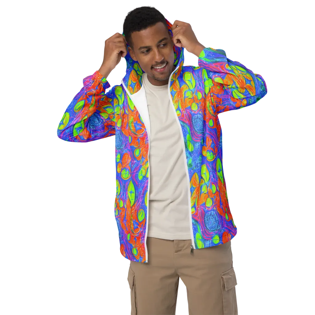 Pixelated Citrus on Men's Windbreaker — Front