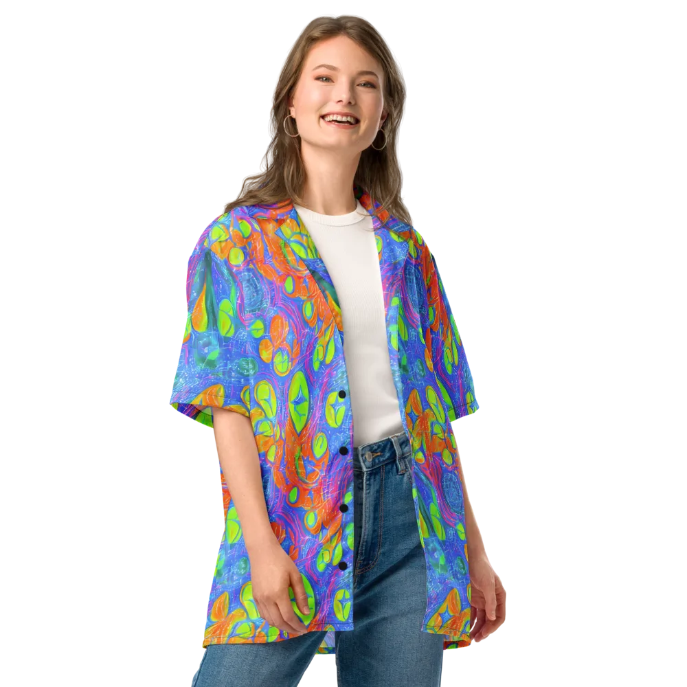 Pixelated Citrus on Button Shirt — Front
