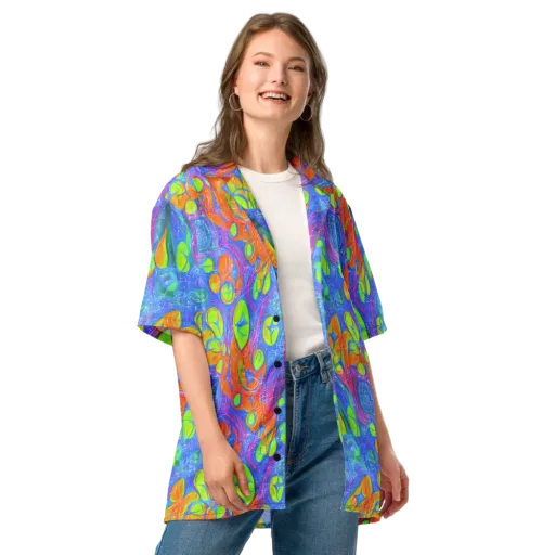 Pixelated Citrus on a Button Shirt