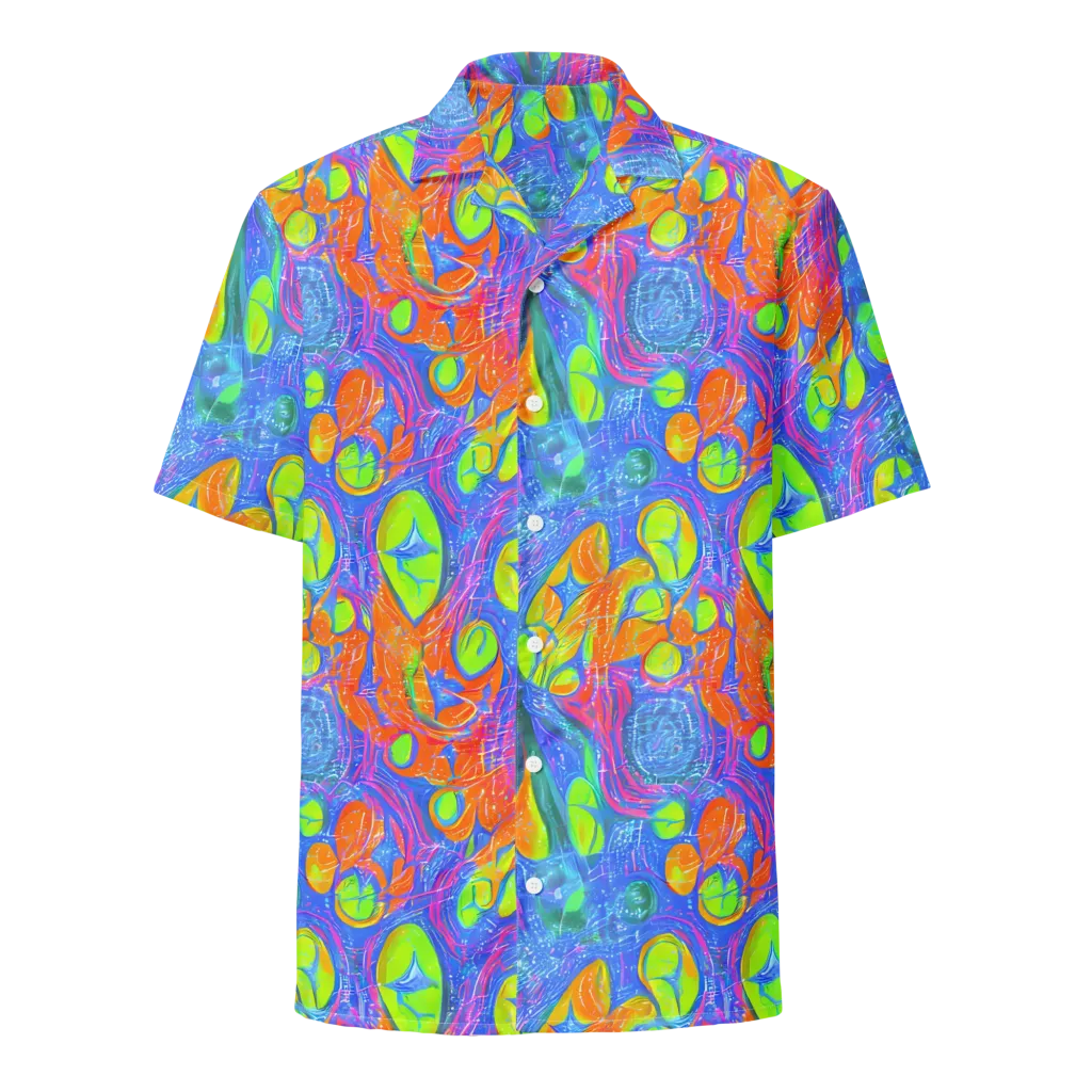 Pixelated Citrus on Button Shirt — Front