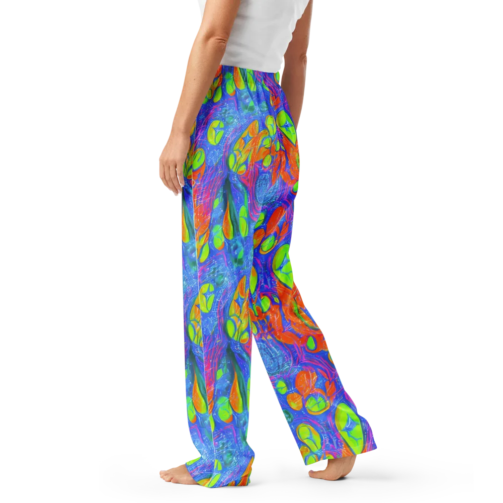 Pixelated Citrus on Women's Pajama Pants — Left