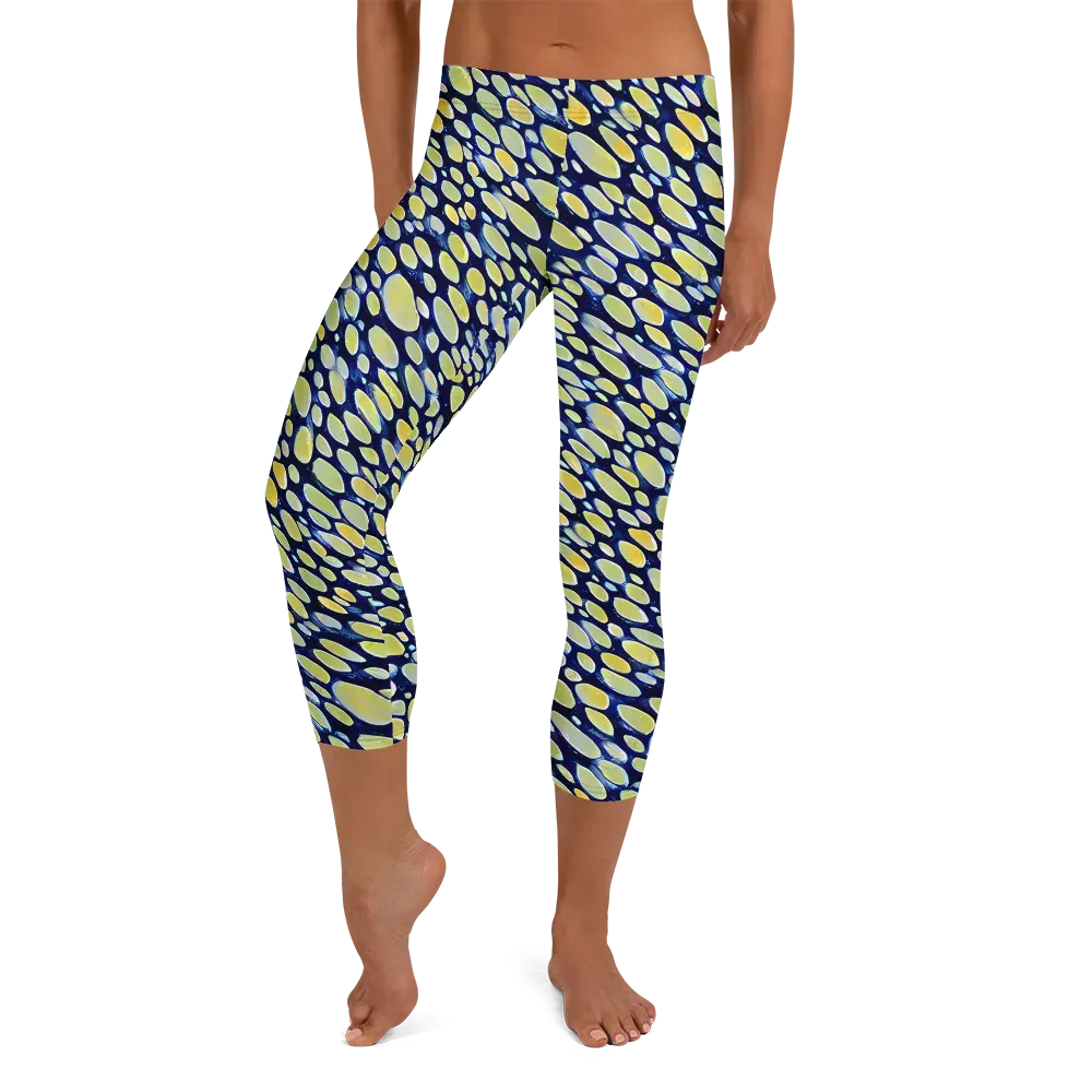 Midnight Citrine on Capri Leggings — Front