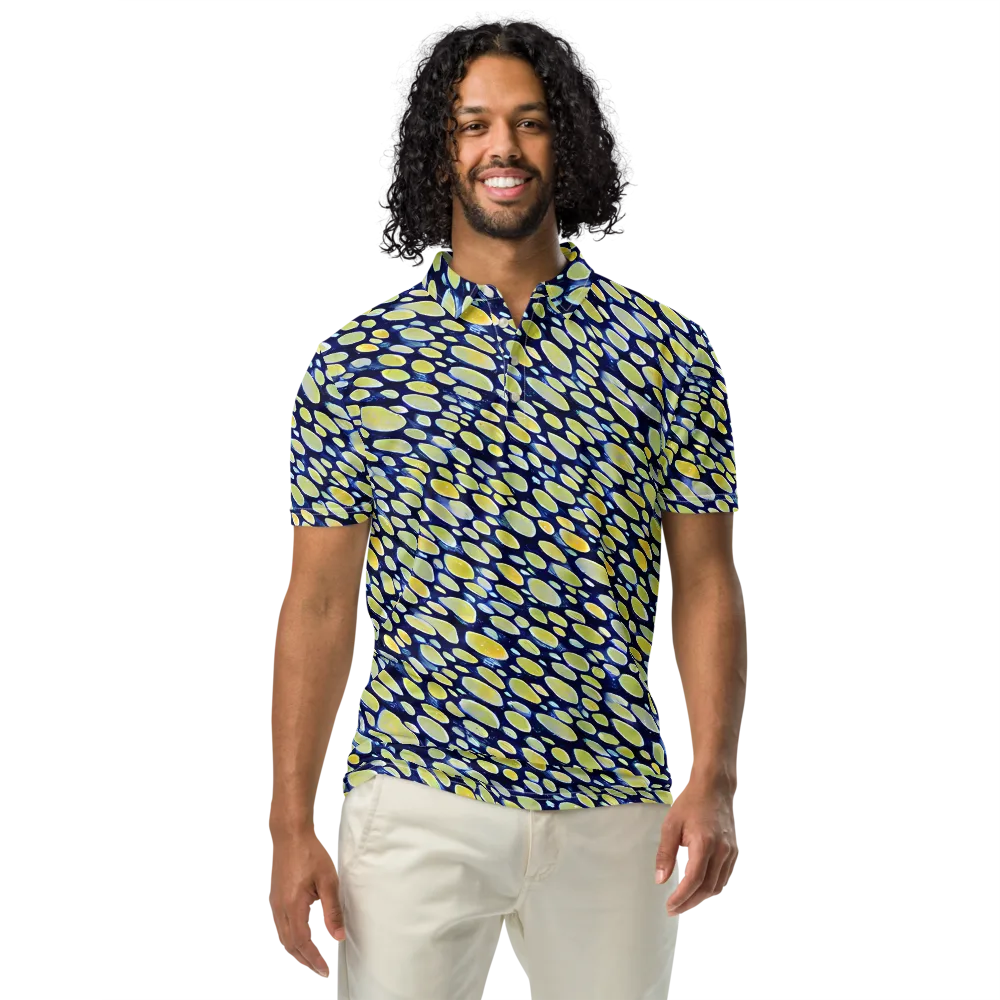 Midnight Citrine on Men's Slim Fit Polo Shirt — Front