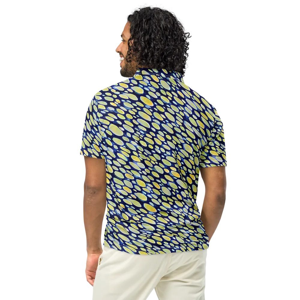 Midnight Citrine on Men's Slim Fit Polo Shirt — Back
