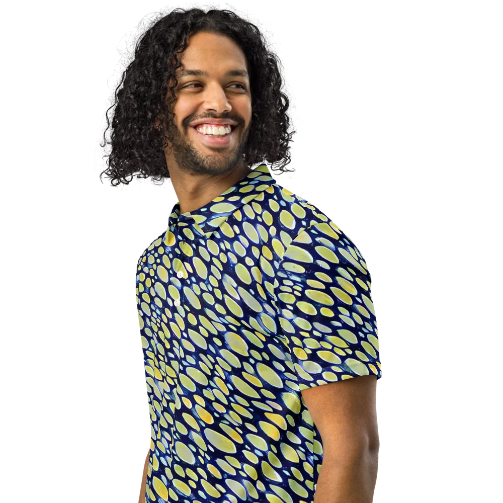 Midnight Citrine on Men's Slim Fit Polo Shirt — Left Front
