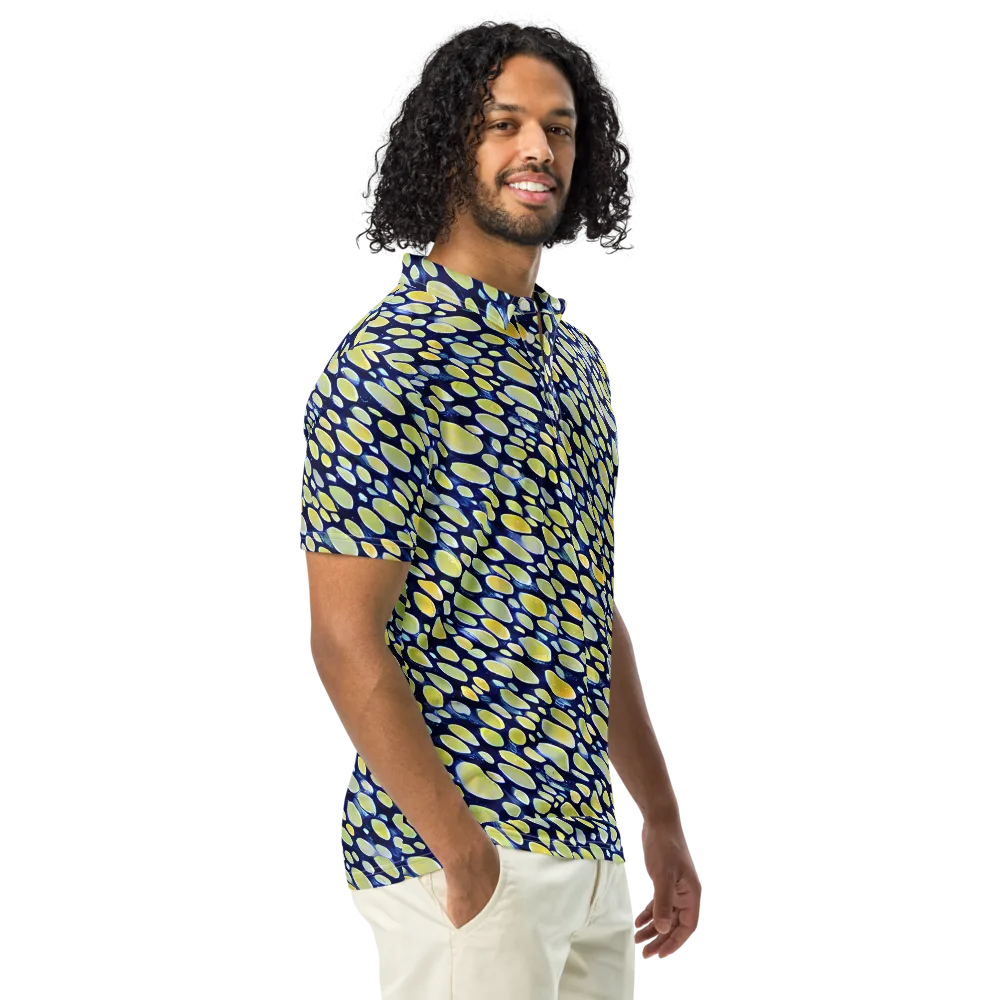 Midnight Citrine on Men's Slim Fit Polo Shirt — Right Front