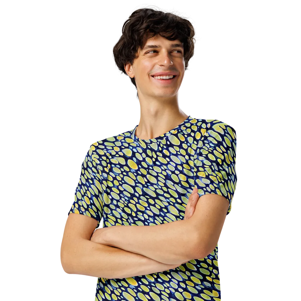Midnight Citrine on Men's Crew Neck T-Shirt — Left Front