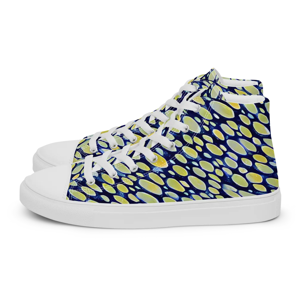 Midnight Citrine on Men's High Top Canvas Shoes — Left
