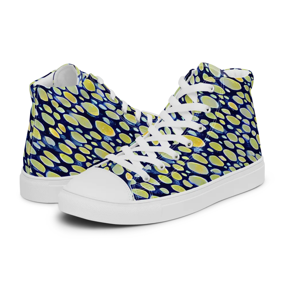 Midnight Citrine on Men's High Top Canvas Shoes — Left