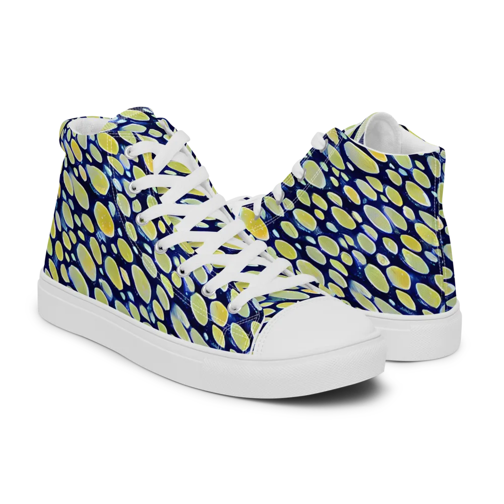 Midnight Citrine on Men's High Top Canvas Shoes — Right
