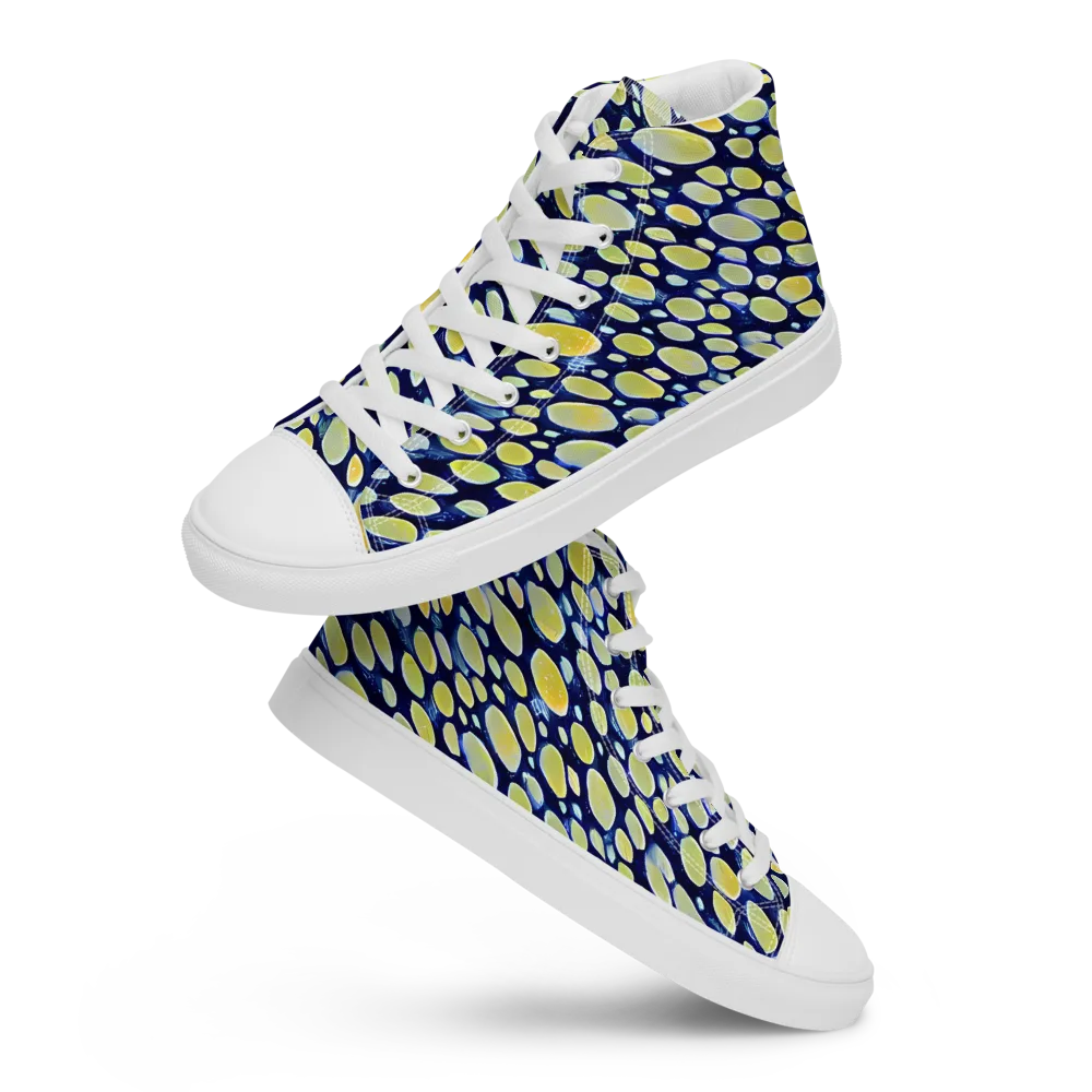 Midnight Citrine on Men's High Top Canvas Shoes — Front