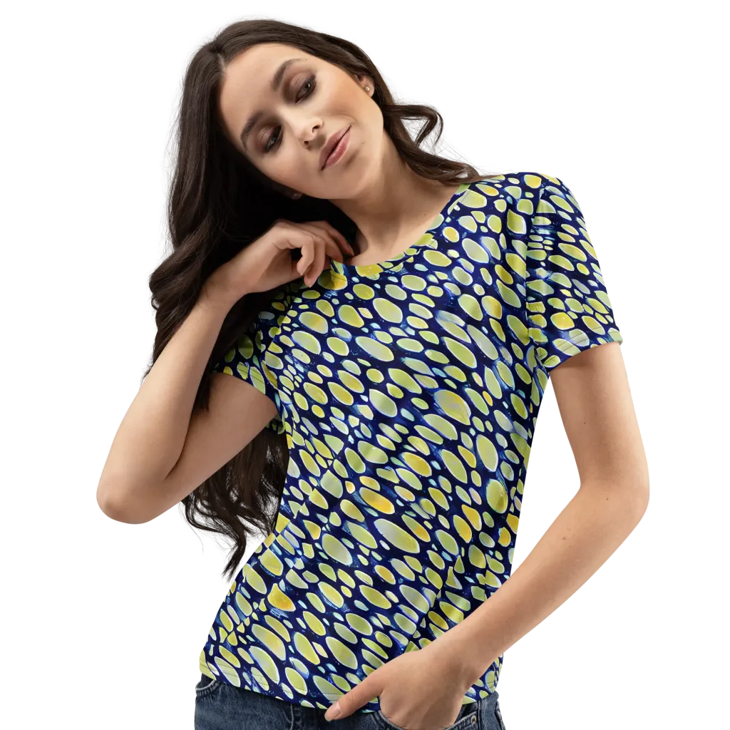 Midnight Citrine on Women's Crew Neck T-Shirt — Left Front