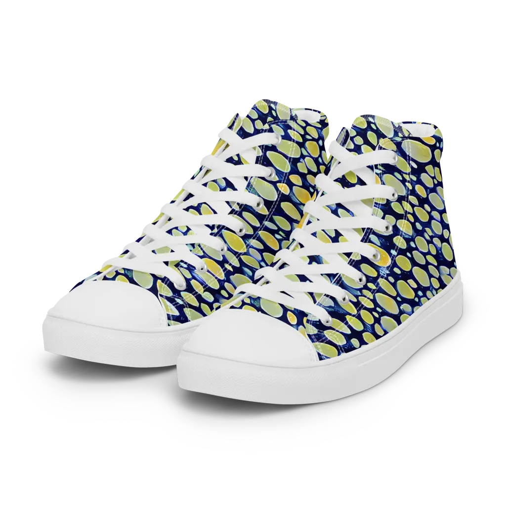 Midnight Citrine on Women's High Top Canvas Shoes — Left Front