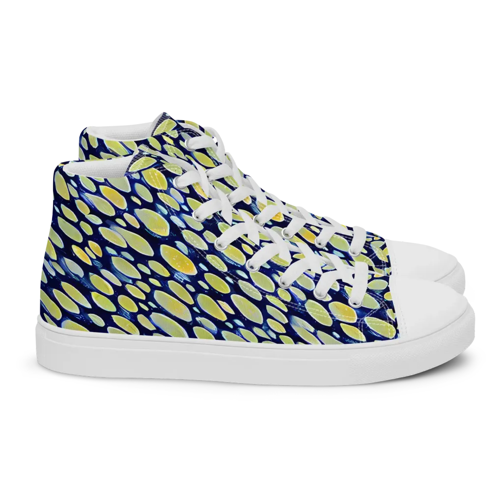 Midnight Citrine on Women's High Top Canvas Shoes — Right