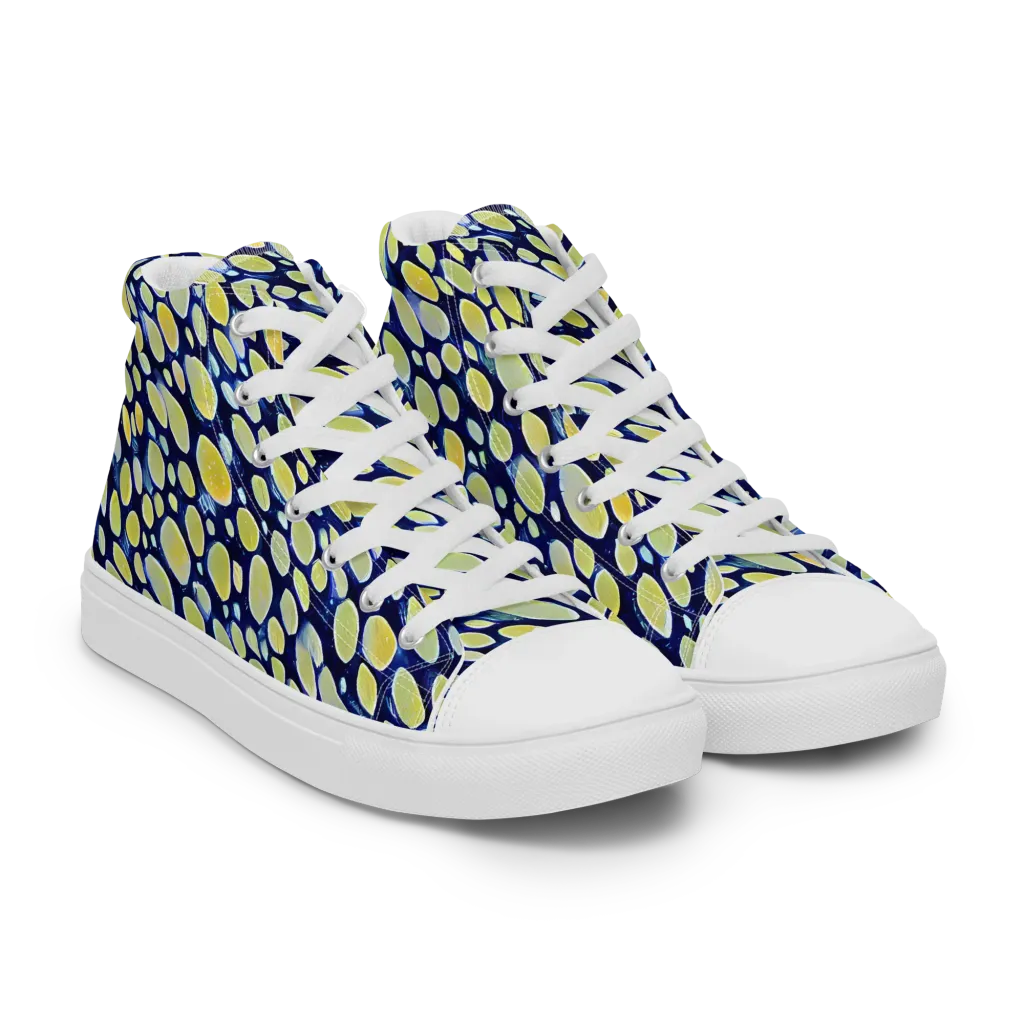 Midnight Citrine on Women's High Top Canvas Shoes — Right Front