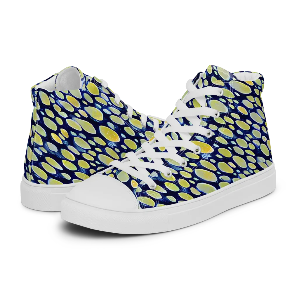 Midnight Citrine on Women's High Top Canvas Shoes — Left