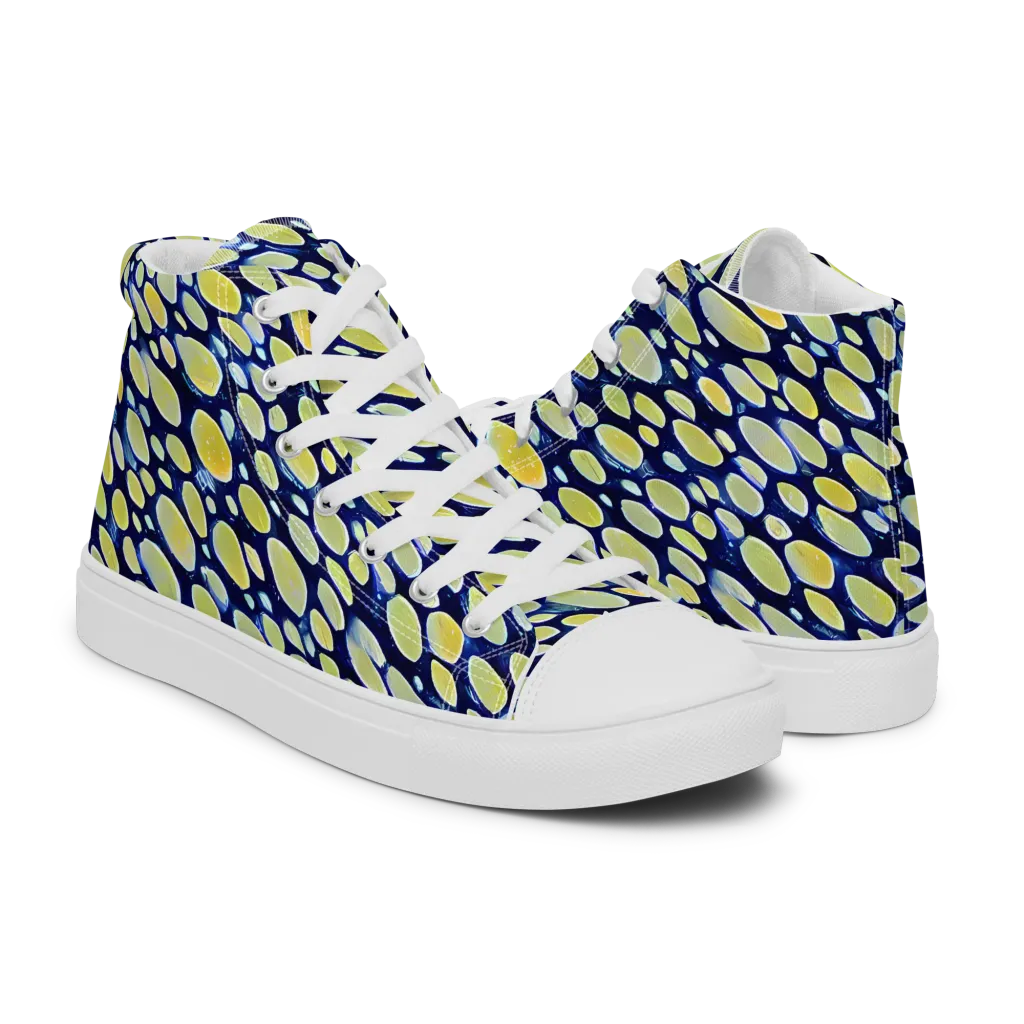 Midnight Citrine on Women's High Top Canvas Shoes — Right