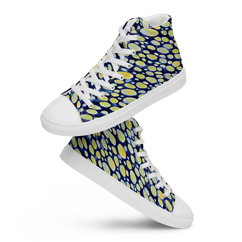 Midnight Citrine on Women's High Top Canvas Shoes — Front